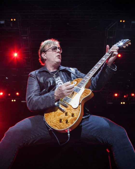 RP4551 The American rock band Twisted Sister performs a live concert at the Danish heavy metal music festival Copenhell 2014 in Copenhagen. Here musician Jay Jay French on guitar is seen live on stage. Denmark, 12/06 2014. EXCLUDING DENMARK.